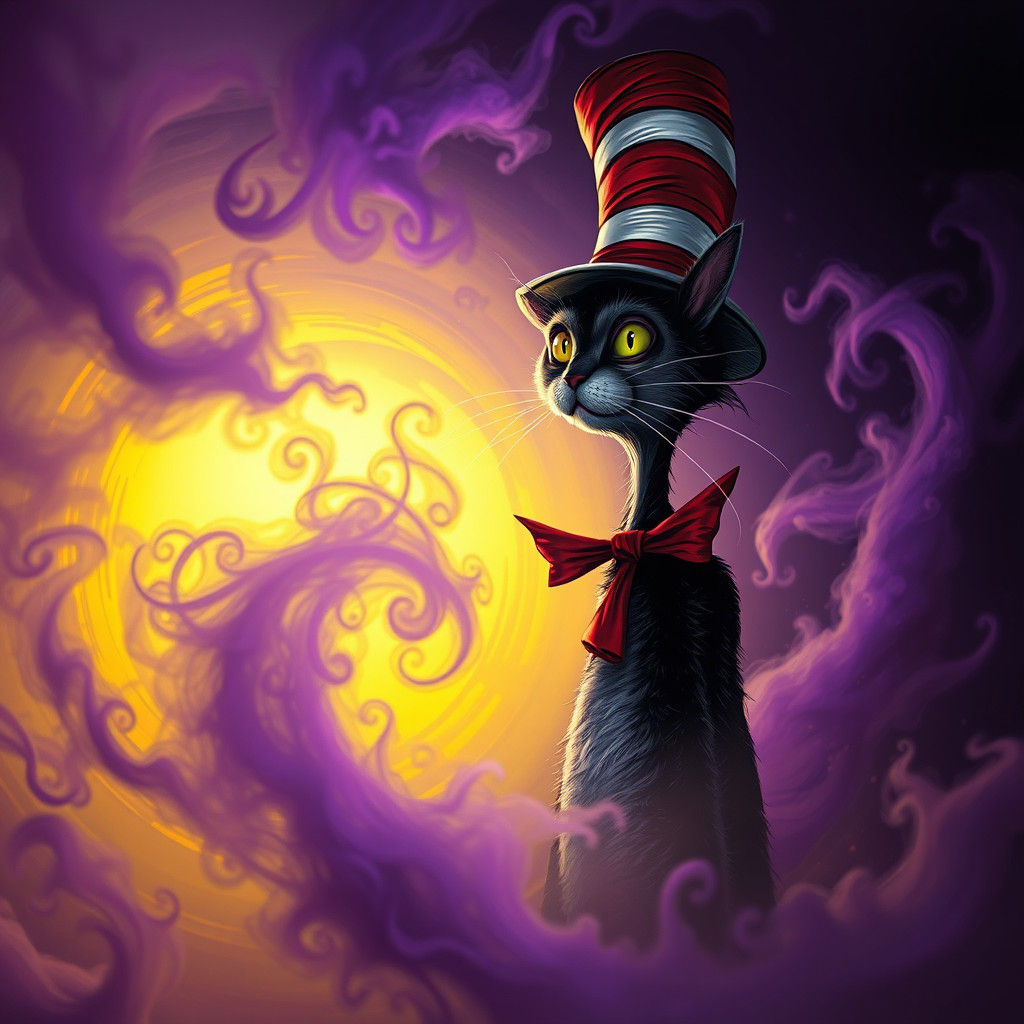 Cat in the Hat: Dark Fantasy Art Nouveau