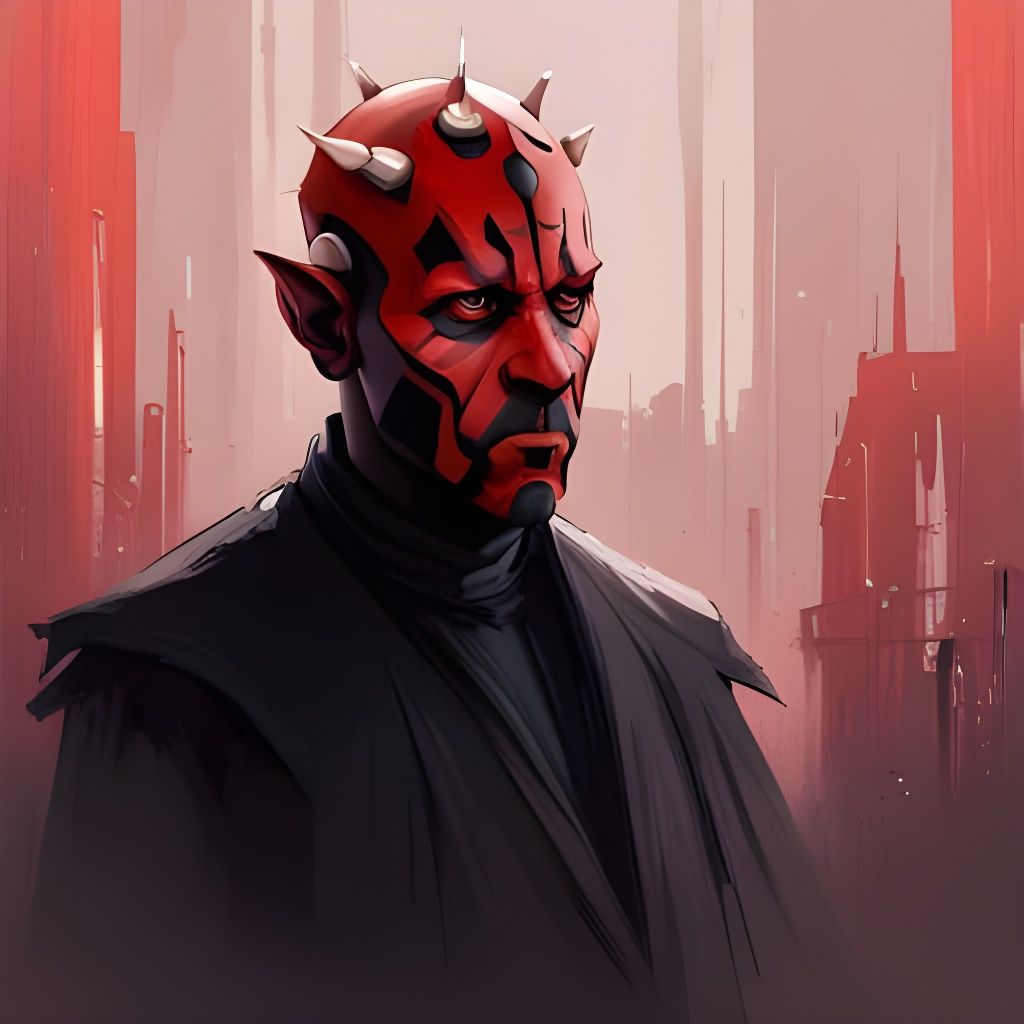 Darth Maul Portrait in Post-Apocalyptic Style