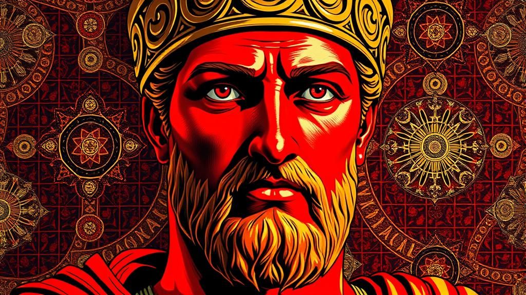 Psychedelic Art Nouveau Poster of Julius Caesar