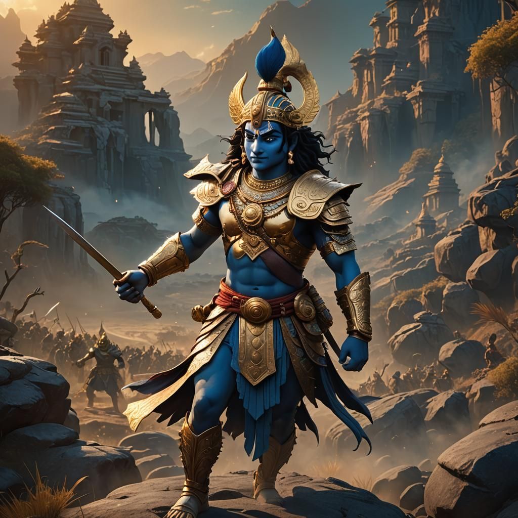 Krishna Reveals Reality to Karna: Cinematic 3D Cartoon