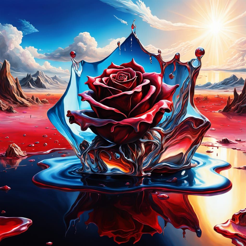 Melting Crystal Rose of Crimson and Chrome