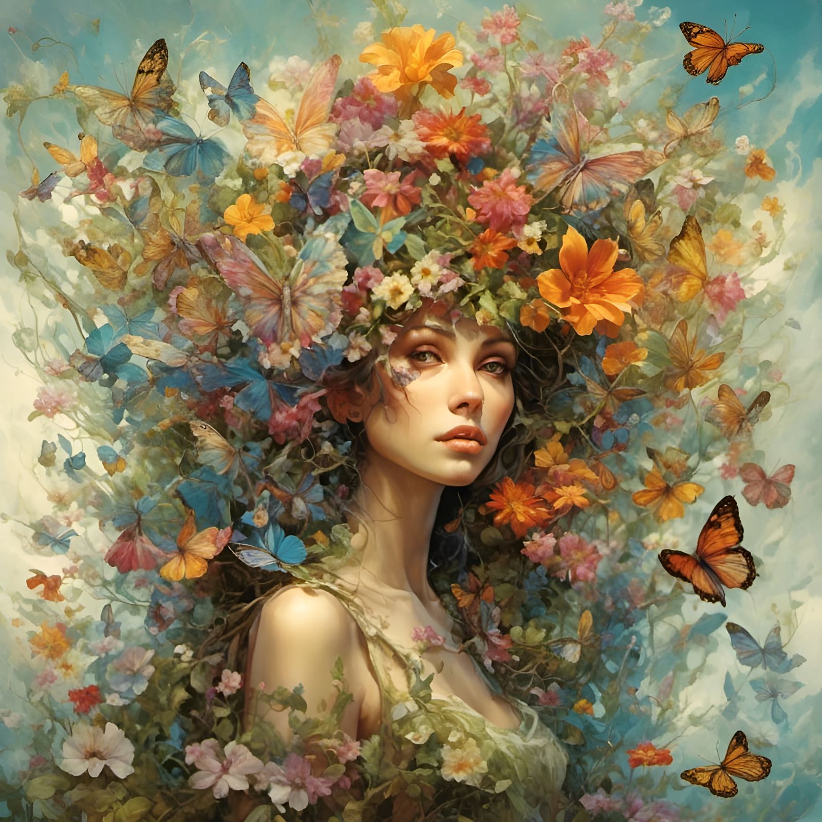 Hyperreal Flower Pixies Portrait