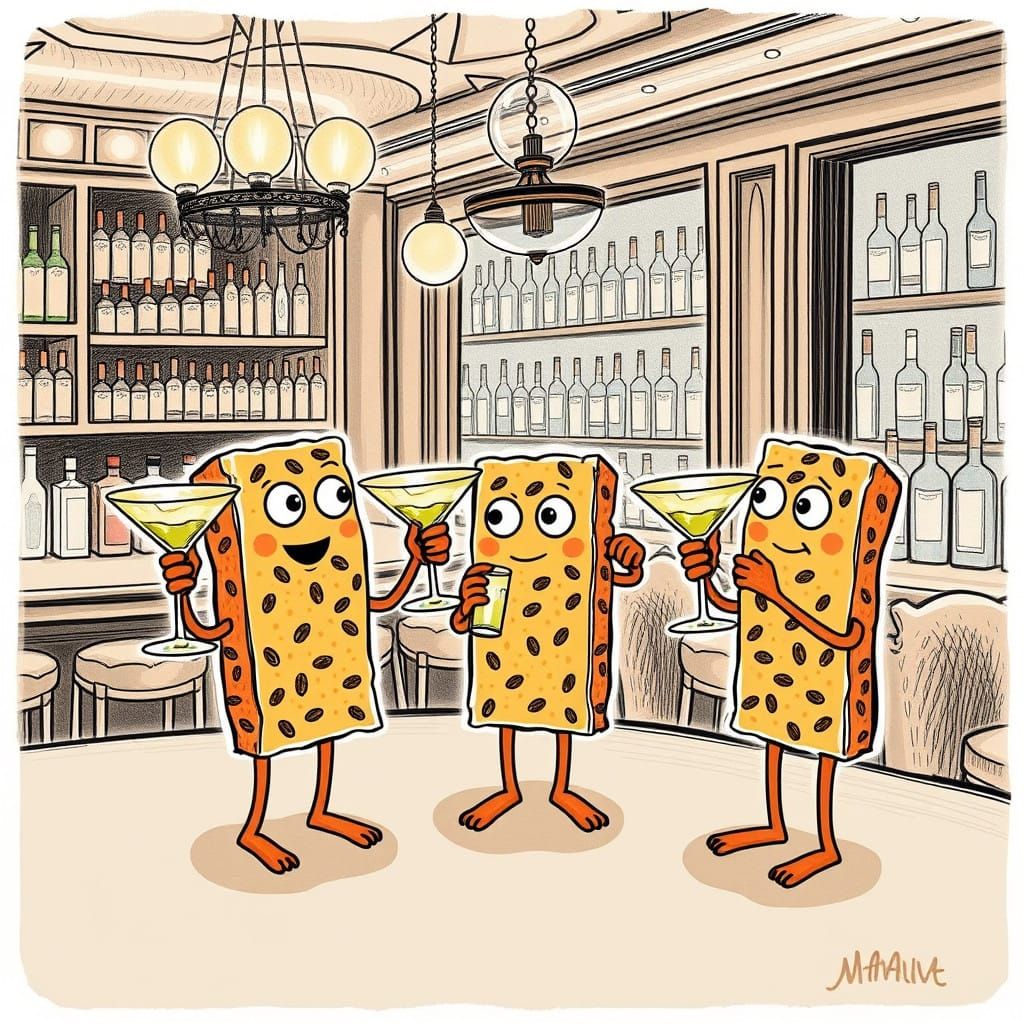 Quirky Granola Bar Scene in an Upscale Cocktail Lounge