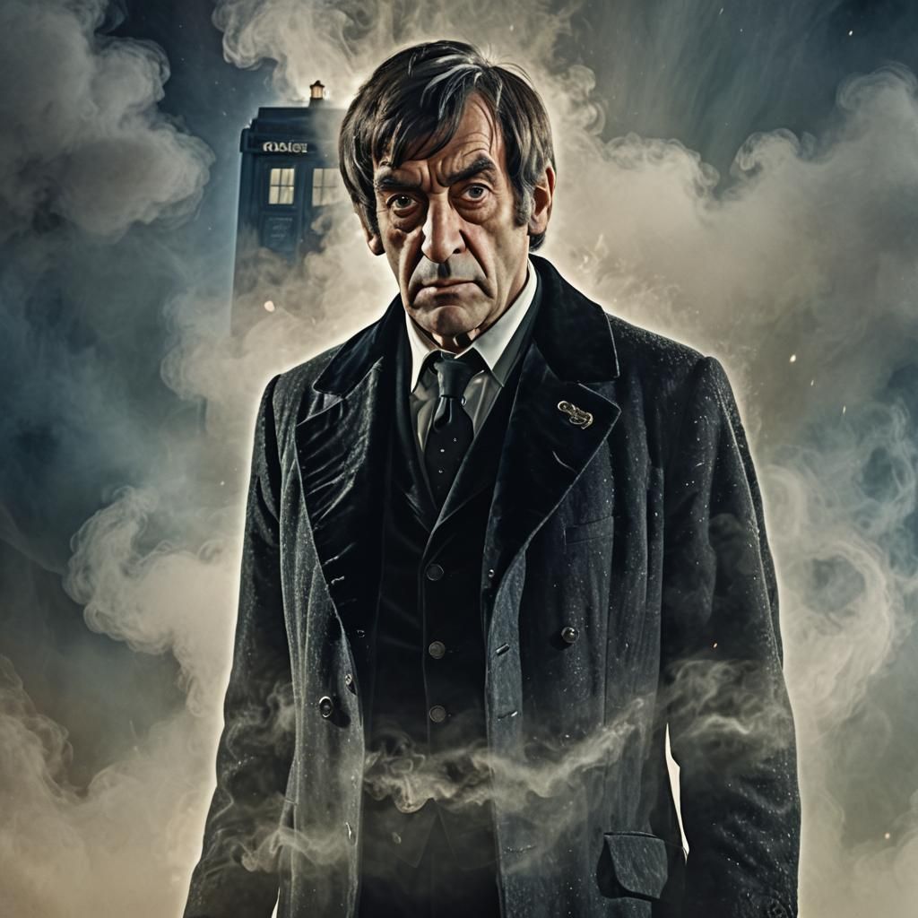The Second Doctor in Ethereal Sci-Fi Scene