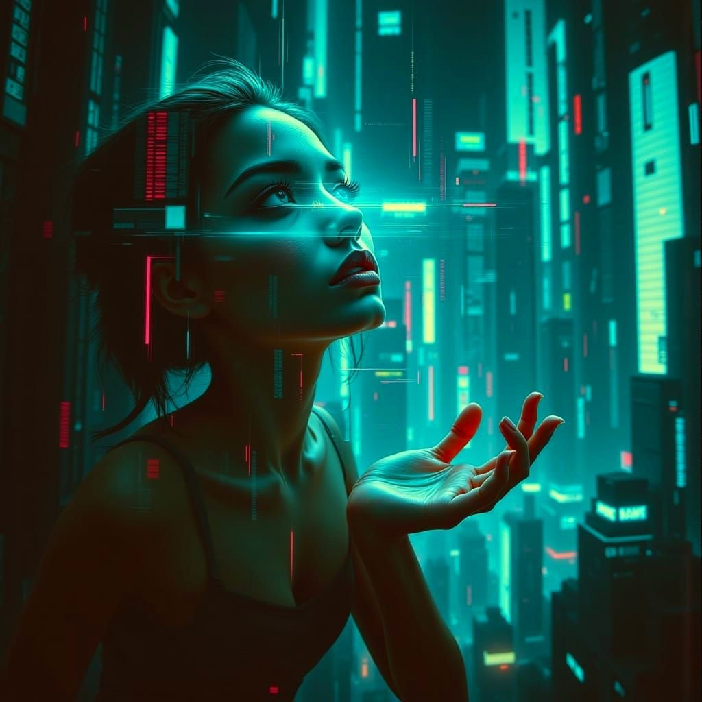 Glitchcore Digital Artwork in Dark Distortion