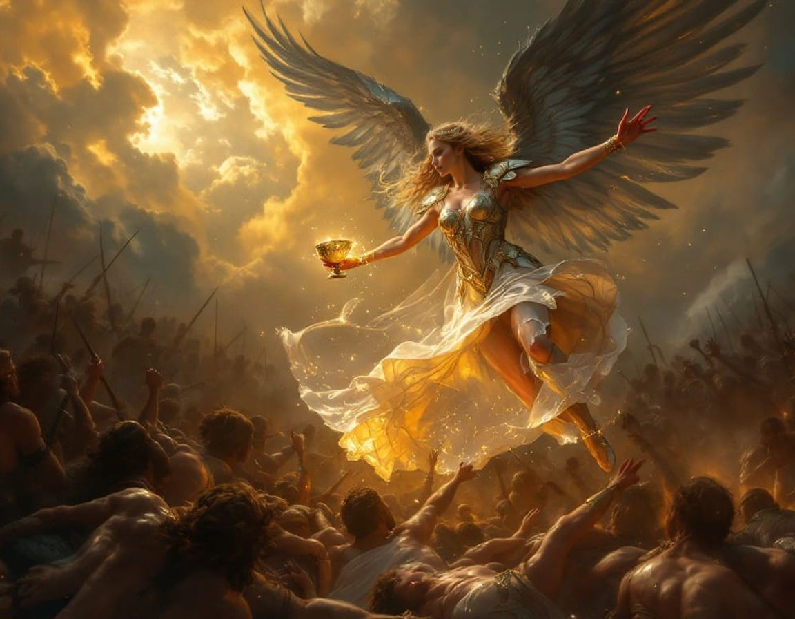 Valkyrie on Battlefield: A Renaissance Painting