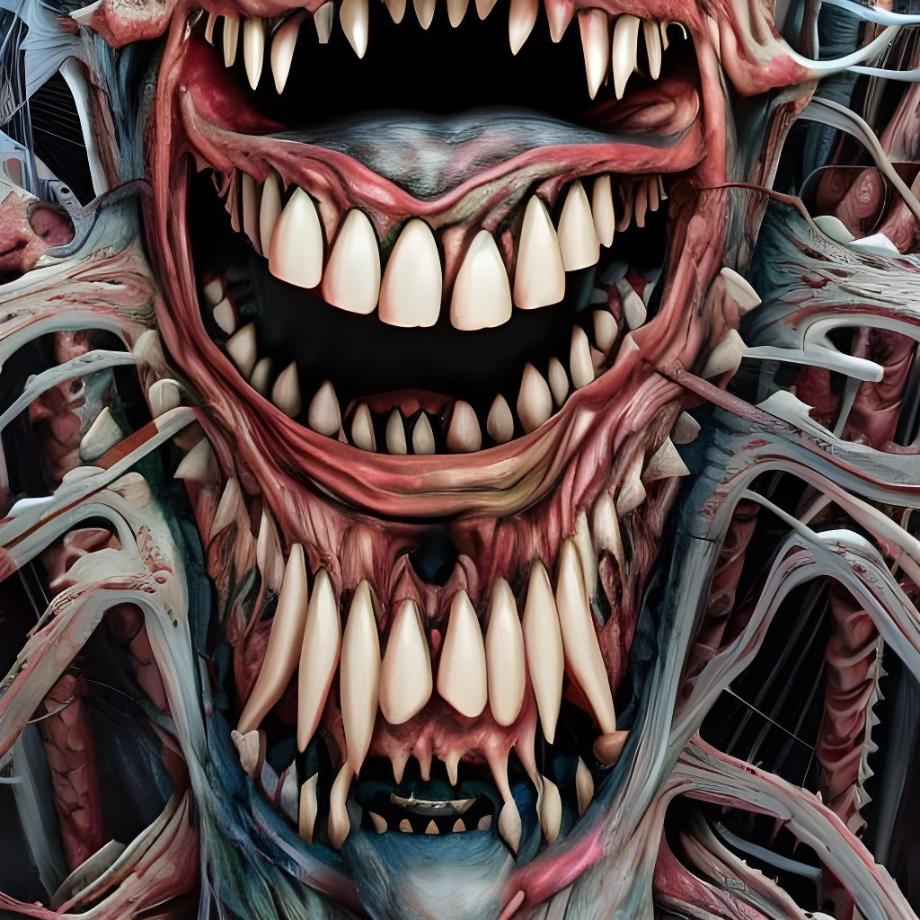 Horror Painting: The Sawtooth Wide Smile