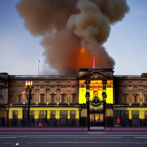 Buckingham Palace on Fire with Spacecraft