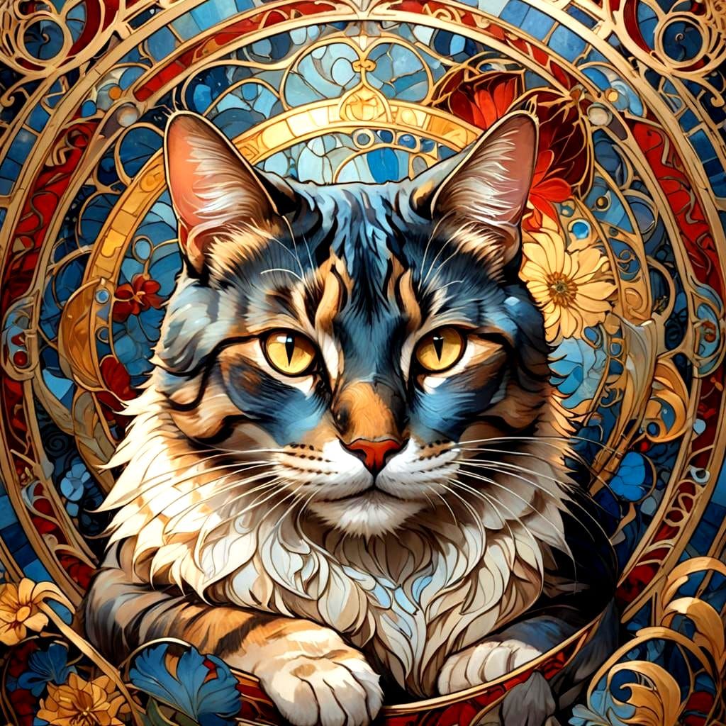 Hyperdetailed Cat Portrait with Dynamic Lighting