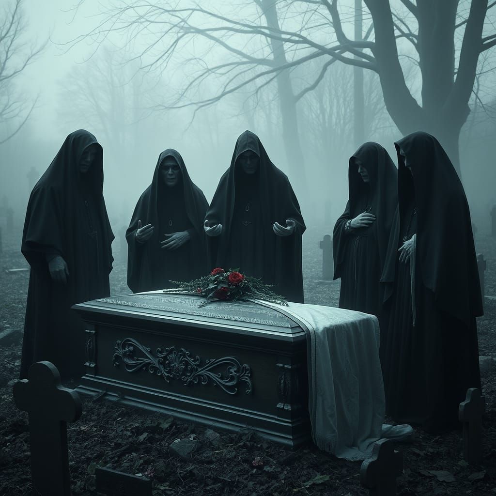 Funeral in a Futuristic Cemetery