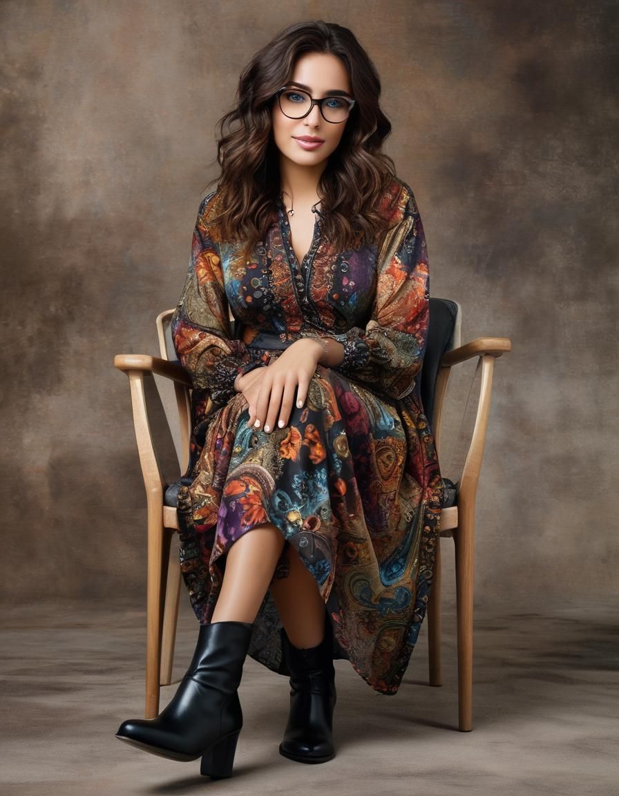 Psychedelic Alcohol Ink Portrait of a Middle Eastern Woman