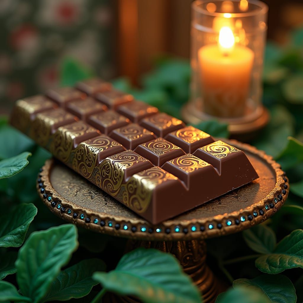 Velvety Chocolate Bar in Dreamlike Setting