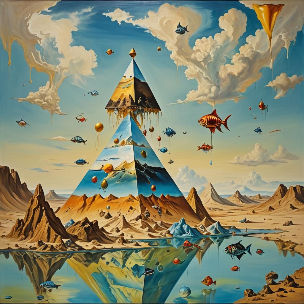 Eine ägyptische Pyramide aus transparentem Glas, durch die m...