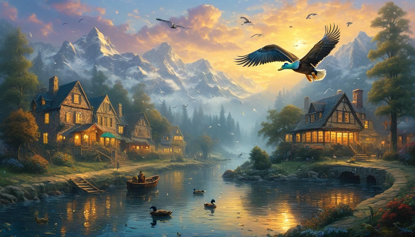 Ethereal Fantasy Duck/Eagle/Portrait in Golden Hour