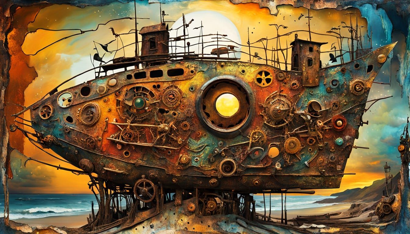 Surreal Found Object Sculpture in Abstract Expressionism