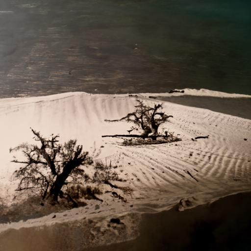Desert Dunes with Dead Oak Trees Photograph