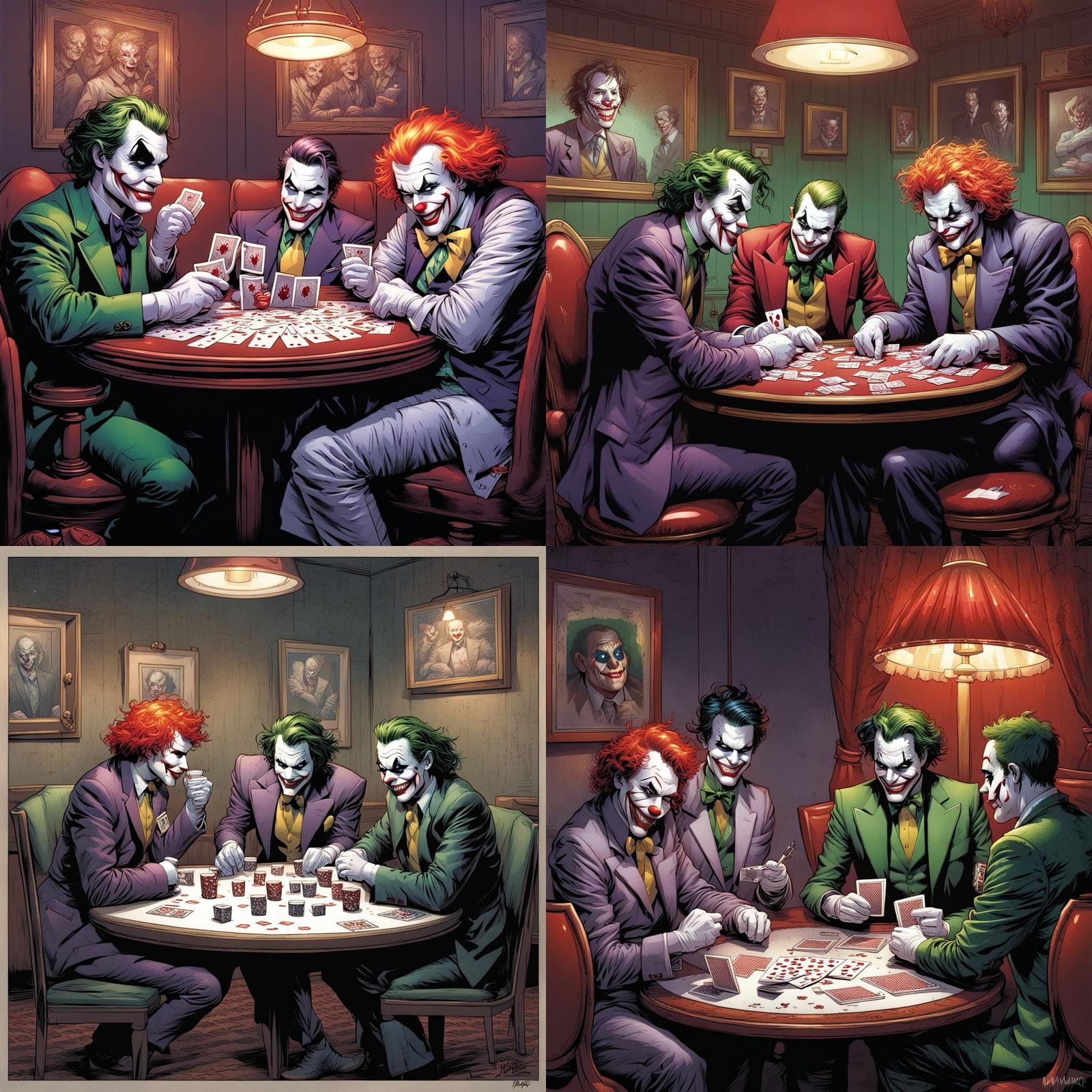 Joker and Ronald McDonald Playing Poker