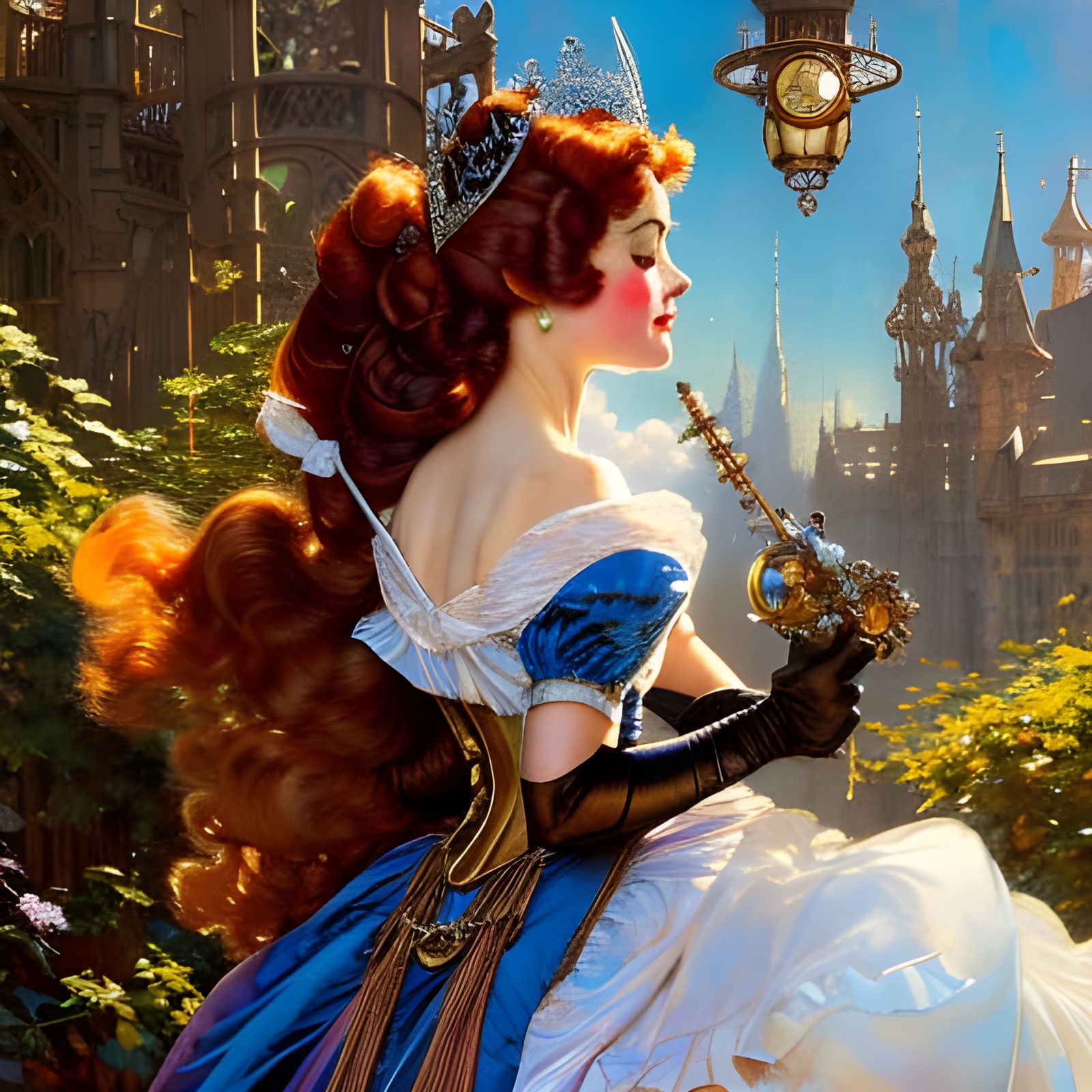 Steampunk Princess Cinderella in Rockwell Style, 8K