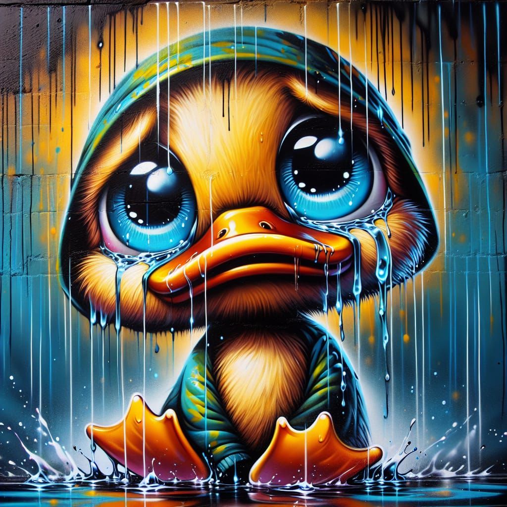 Melancholic Duckling in the Rain: Urban Expressionism