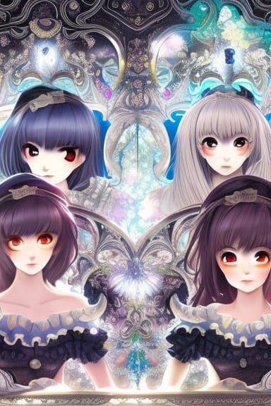 Magical Anime Key Visual with Stars and Sparkles