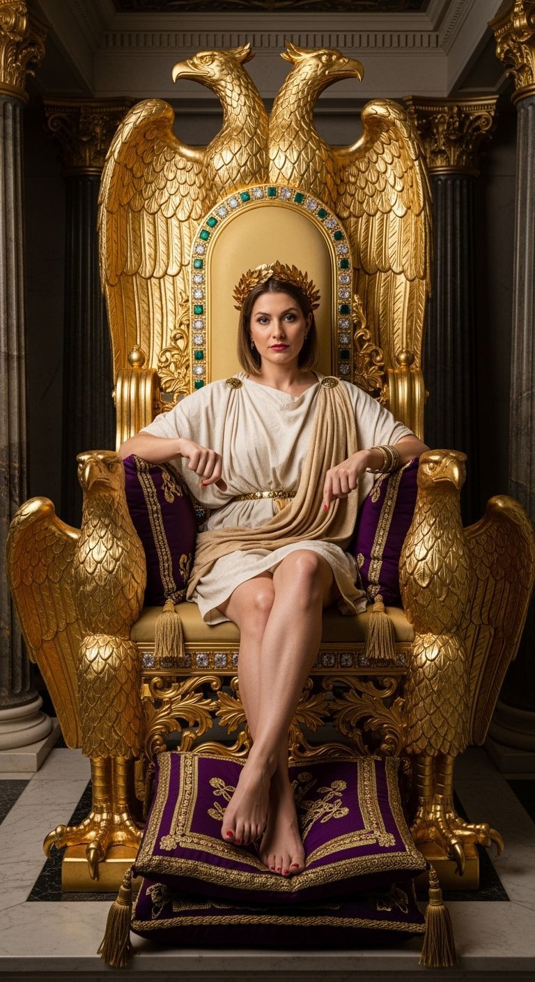 Roman Empress on Eagle Throne, Baroque Style