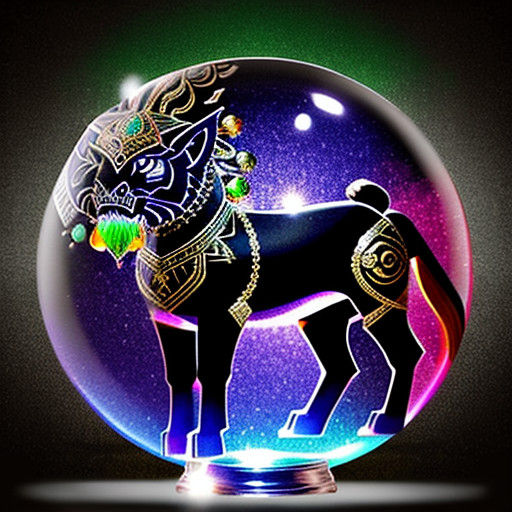 Mystical Manticore Adorned with Luminous Inlay