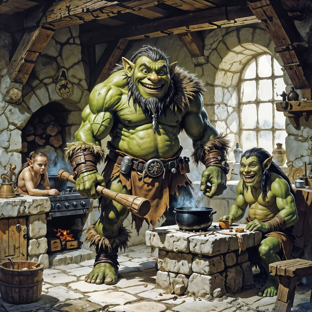 Troll Family in Stone Home
