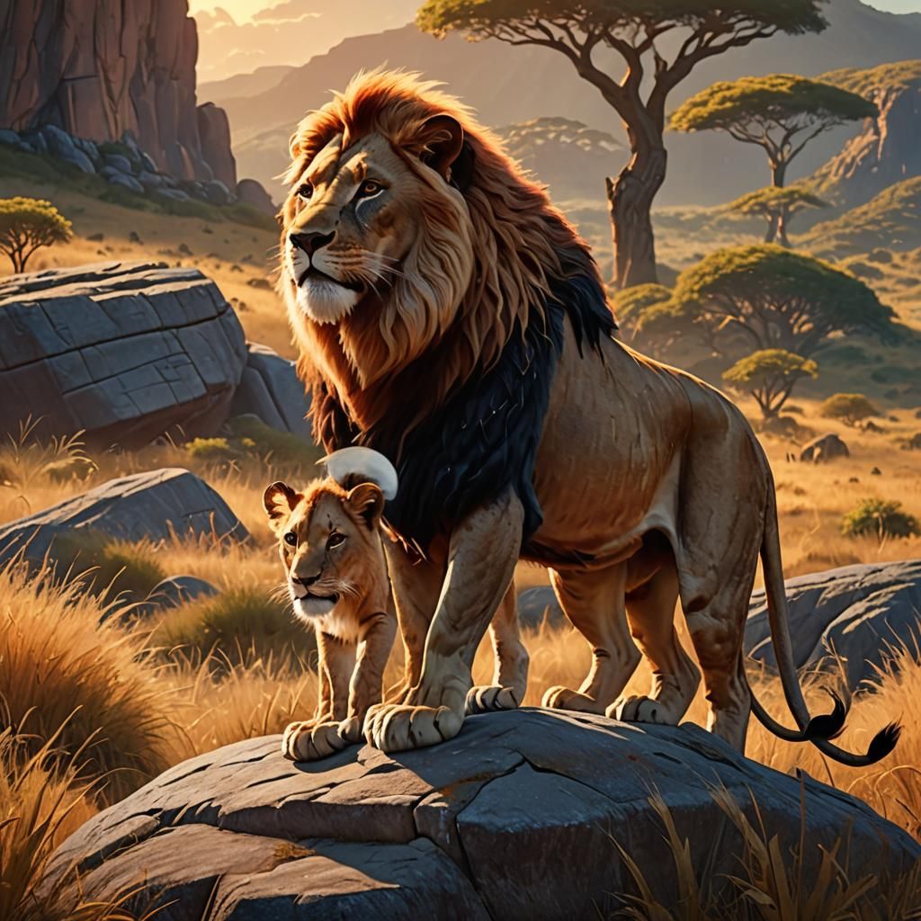 Lion King Fantasy Concept Art on Pride Rock
