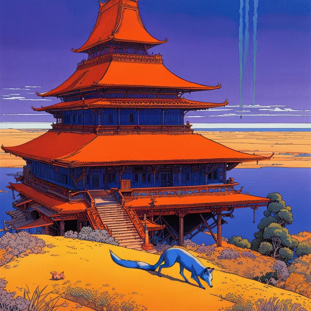 Indigo Fox and Temple: Comic Book Style Art