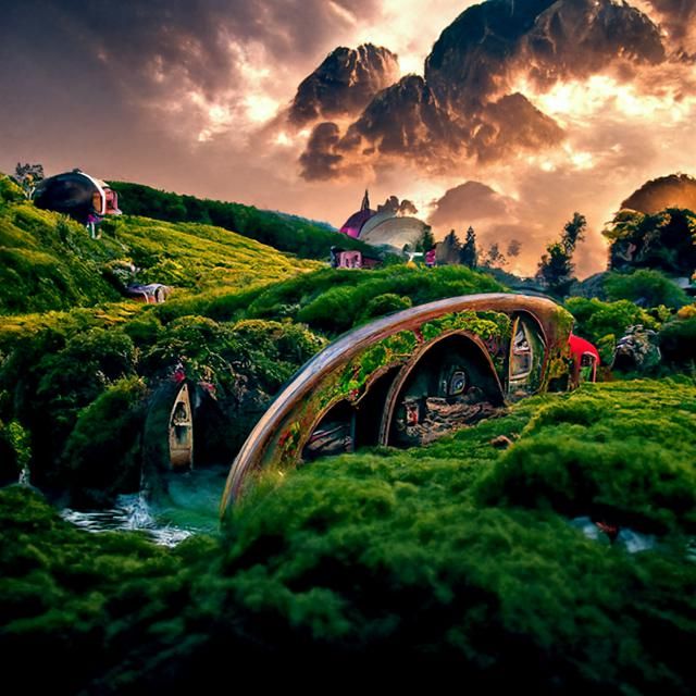 The Shire: Middle Earth Landscape in Detailed Digital Art