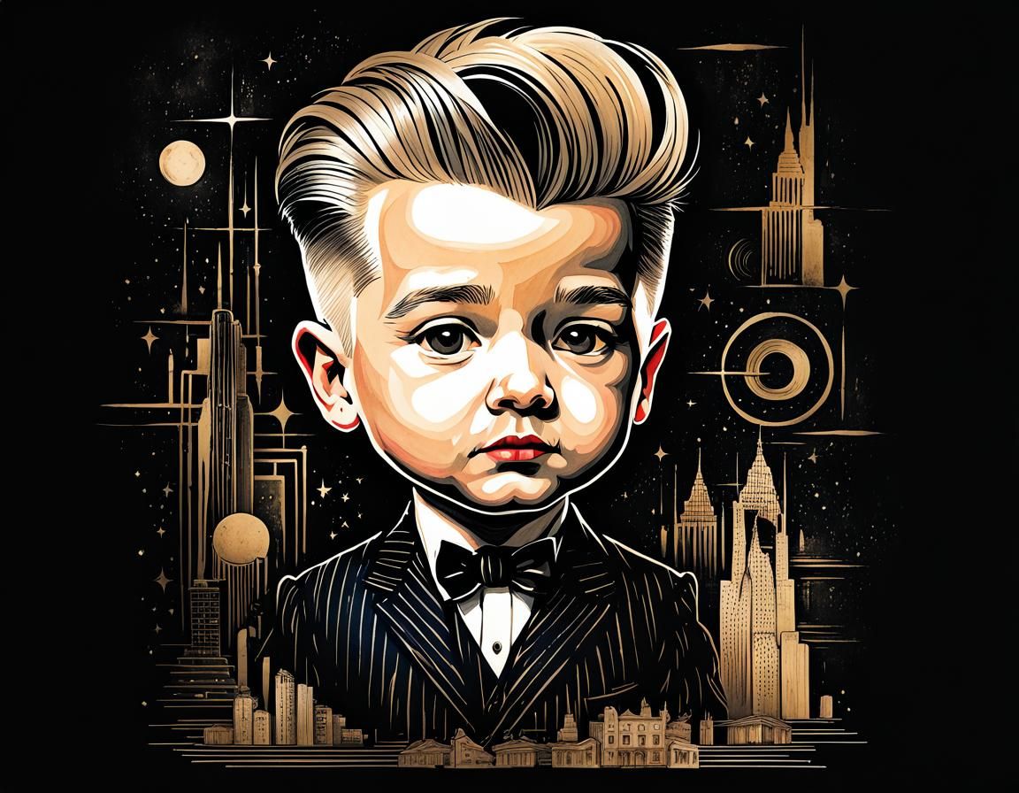 Chibi Eraserhead Portrait in Ink Blending Styles