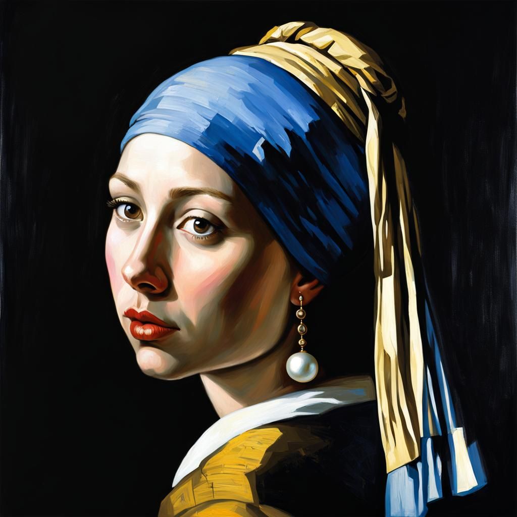 Girl with a Pearl Earring:  homage to Johannes Vermeer (#2)