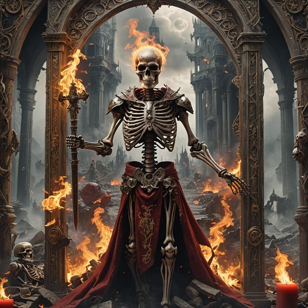 The Power Tarot Card: Skeleton with Sword