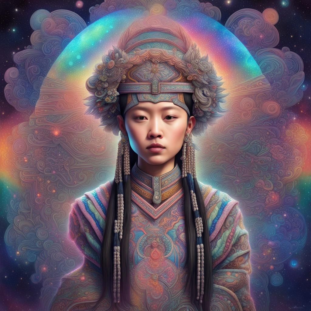 Hmong in Astral Cosmic Illustration Style