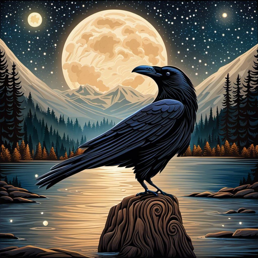 Raven Stealing the Moon: Native American Wood Carving