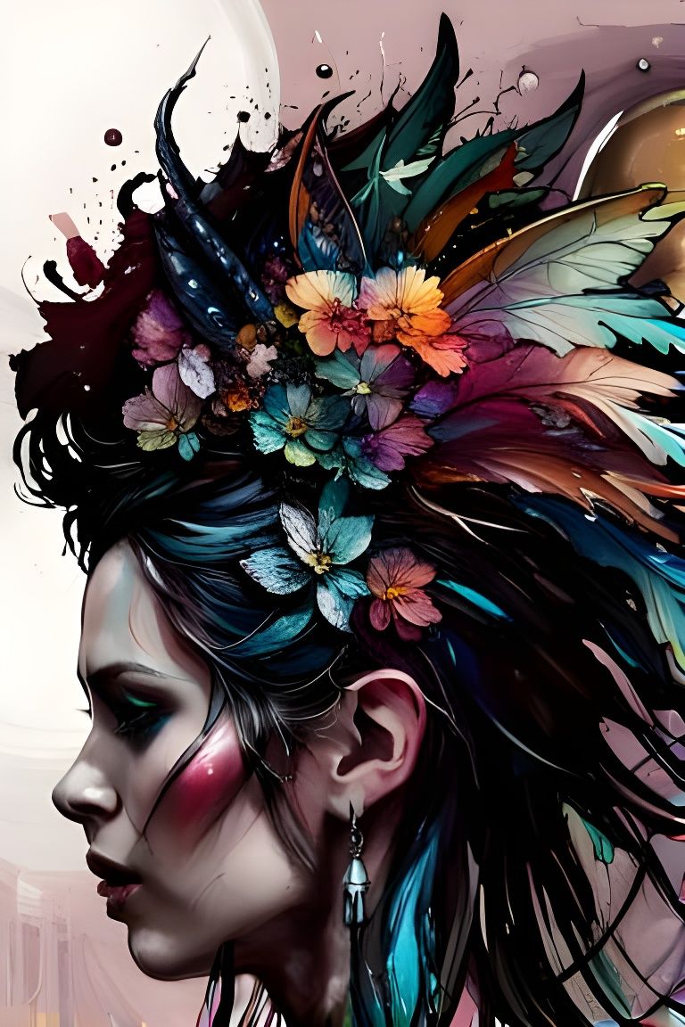 Dark Faerie Queen Portrait in Speedpaint Style