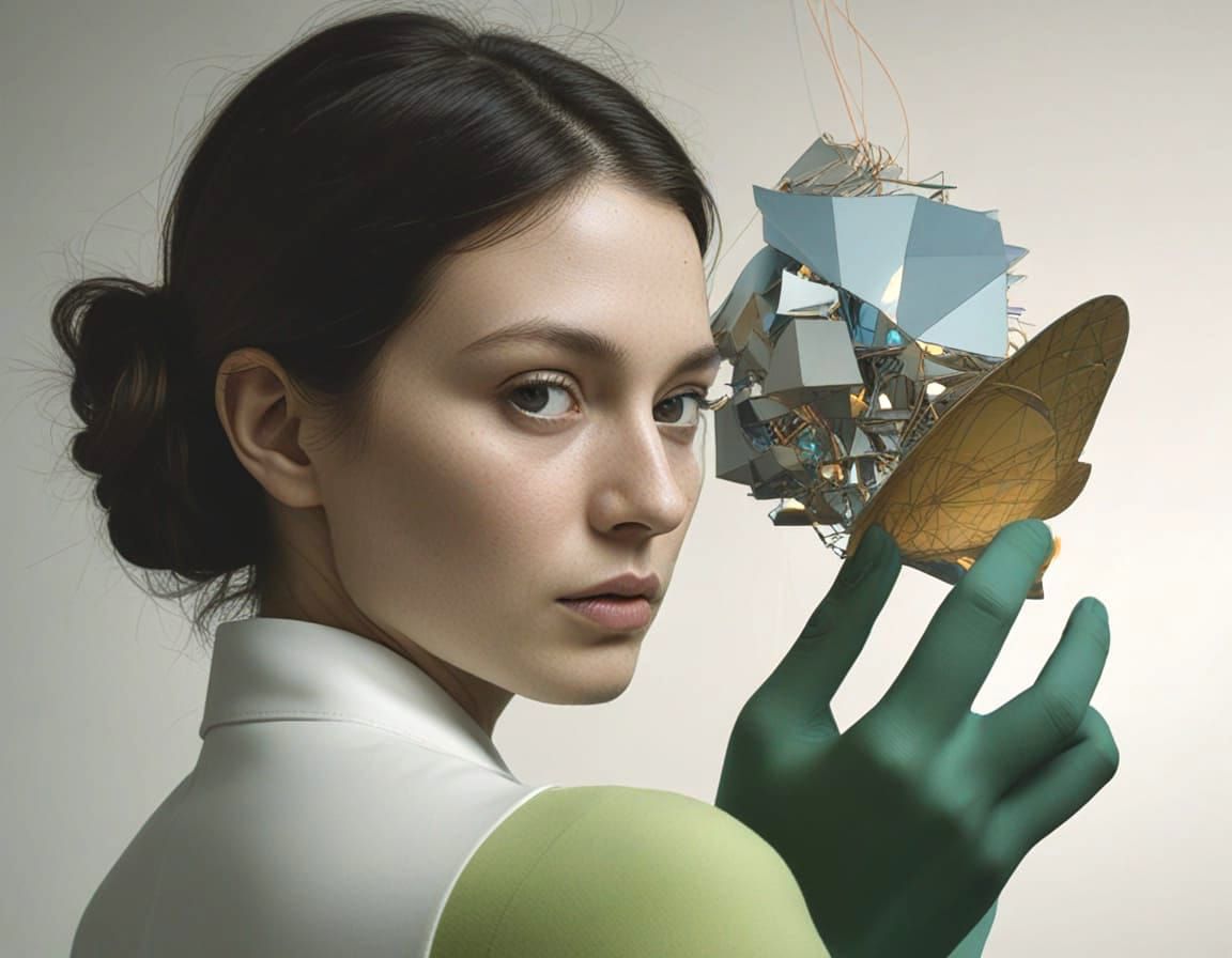 Futuristic Surreal Line Drawing of an Eccentric Chandelier