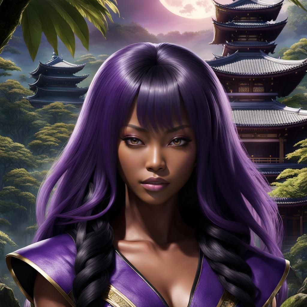 Ayane as Dark-Skinned Woman in Rainforest Temple