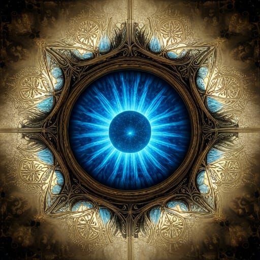 Detailed Manga Magic Seal on Black Background