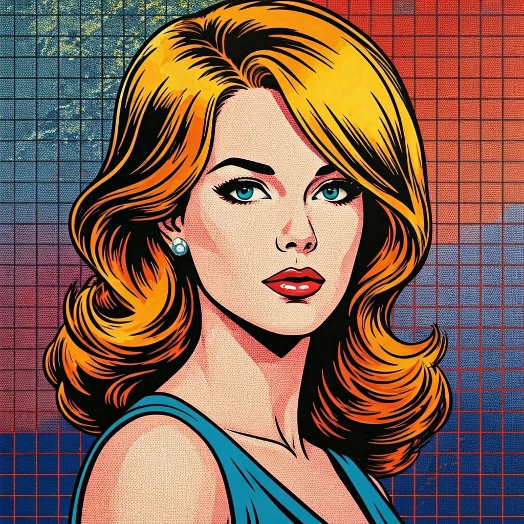 Larger-Than-Life Pop Culture Icon in Bold, Geometric Style