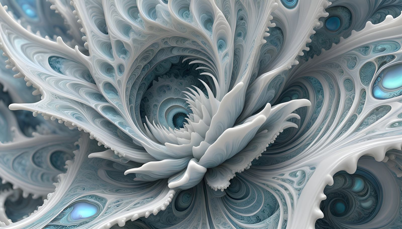 Psychedelic Fractal Art in Opalescent Hues