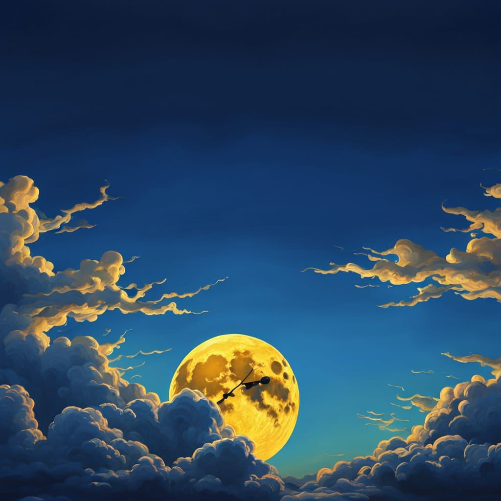 Surreal Moonscape with Melting Clocks in Oil