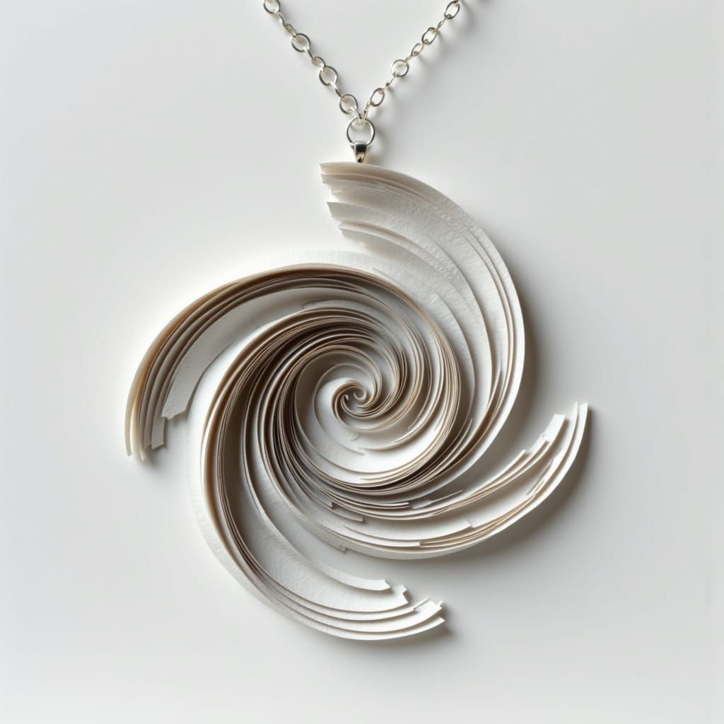 Gentle Whirlwind Pendant in Midair, Composed of Peeling Pape...