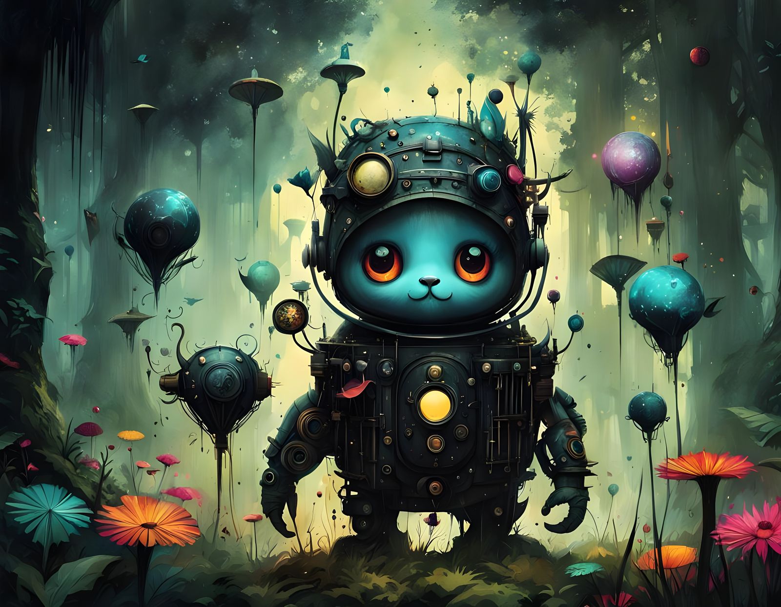 Dreamy Whimsical World in Vibrant Color