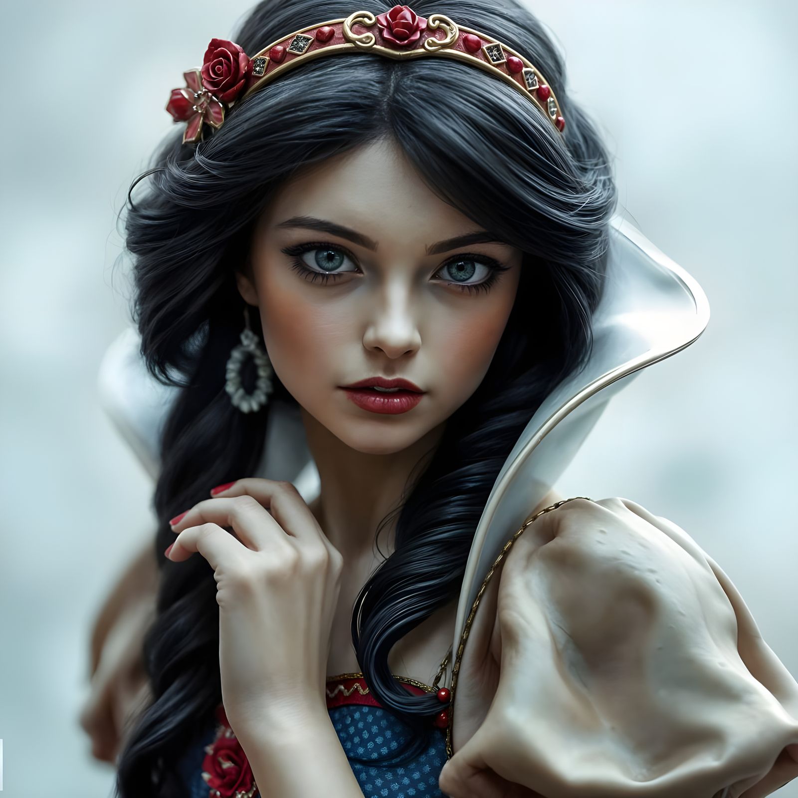 Gothic Princess Snow White Realistic Close-up