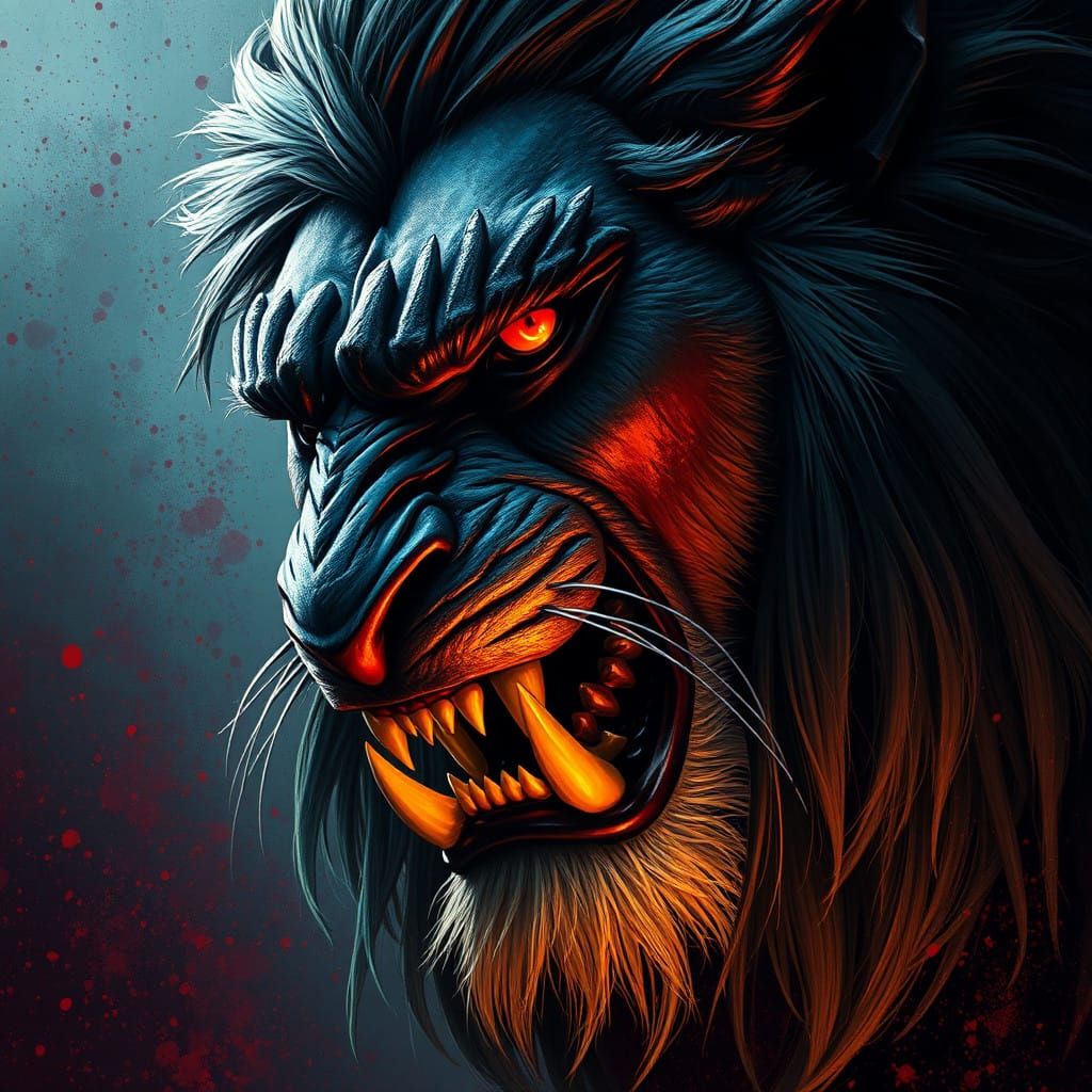 Villainous Scar in Hyperrealistic, Dynamic Art Style