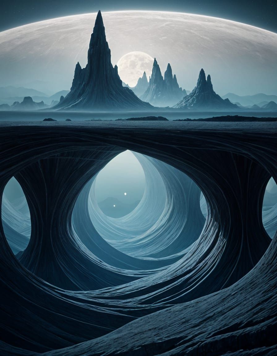Surreal Alien Landscape with Organic Structures
