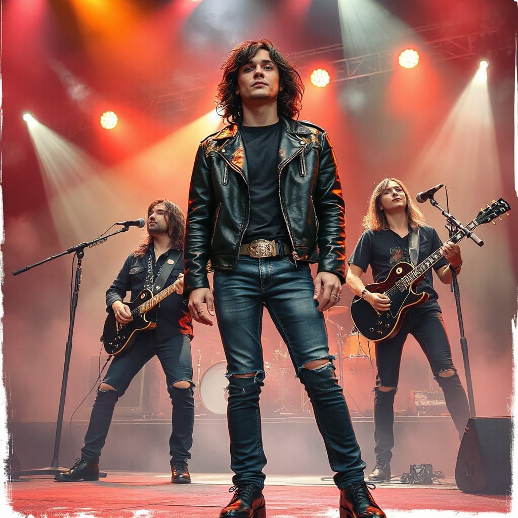 Guinevere, Lead Singer, on Stage with Band