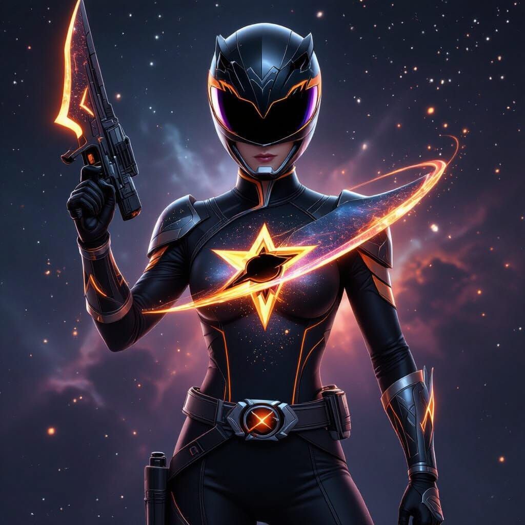 Mysterious Female Power Ranger in Cosmic Suit