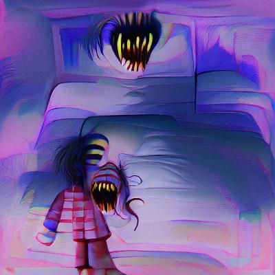 Surreal Nightmare Landscape with Twisted Trees